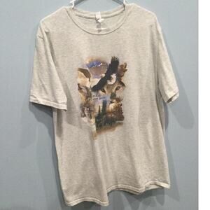 Vintage Fruit of the Loom T-Shirt Size XL Alaska Untamed Spirit Wolf Iconic Tee